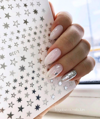 Nail Sticker - Silver Stars