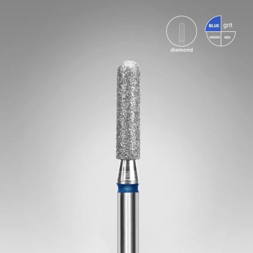 Diamond nail drill bit rounded cylinder blue EXPERT head diameter 2,5 mm / working part 10 mm