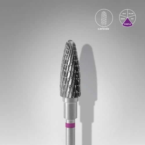 Carbide nail drill bit, “corn”, purple, head diameter 5 mm / working part 13 mm