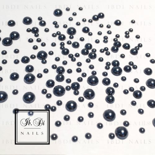 nail pearls Black colored