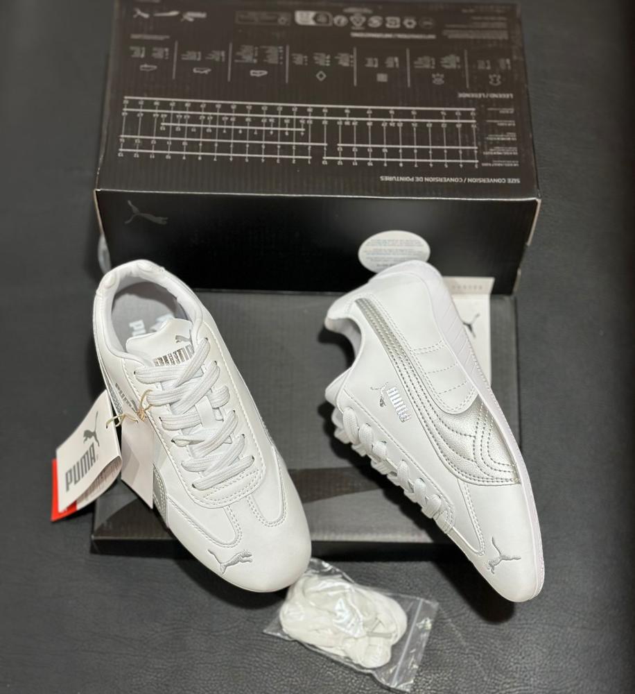  حذاء بوما سبيد كات أبيض فضي