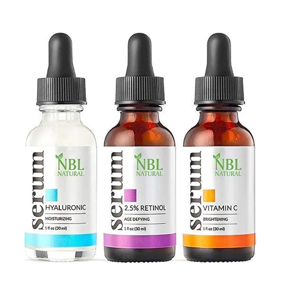 مجموعة سيروم الوجه الهيالورونيك والريتينول وفيتامين سي 3 قطع 30مل - NBL Anti Aging Set Serum