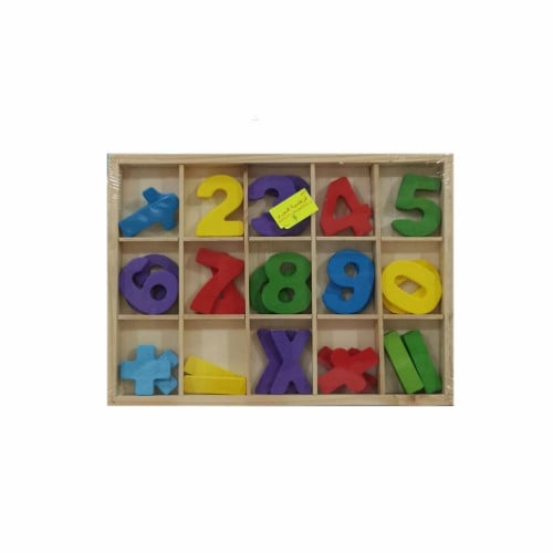 أرقام وعمليات رياضية خشب