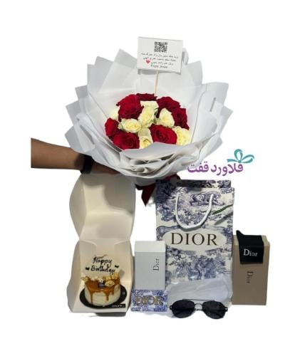 باقه ورد ونظارة رجاليه وكيك