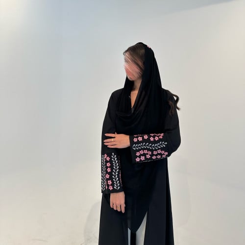 FLORAL BLACK ABAYA