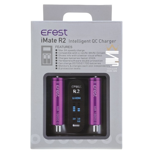 شاحن بطاريات ثنائي من شركة ايفست - Efest iMate R2...