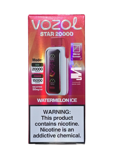 Vozol Star 20,000 Puffs Disposable | Mirror Screen | EKLEEL VAPE - Ekleel  Vape Store Original Flavors and Salt Nic Devices Saudi Arabia