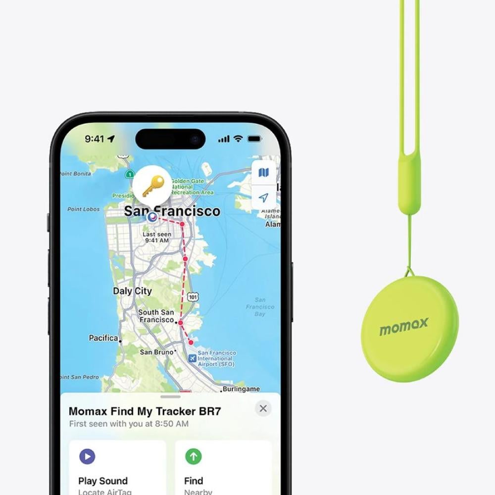 أداة تعقب موماكس بين بوب متوافقة مع Apple Find My - أبيض