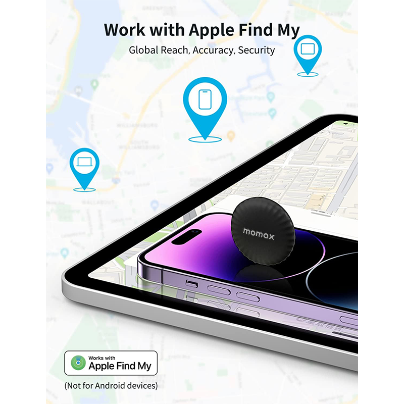 أداة تعقب موماكس بين تاج متوافقة مع Apple Find My - أسود