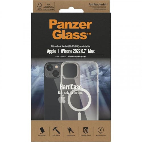 كفر حماية بانزر جلاس يدعم ماق سيف للايفون 14 بلس - شفاف