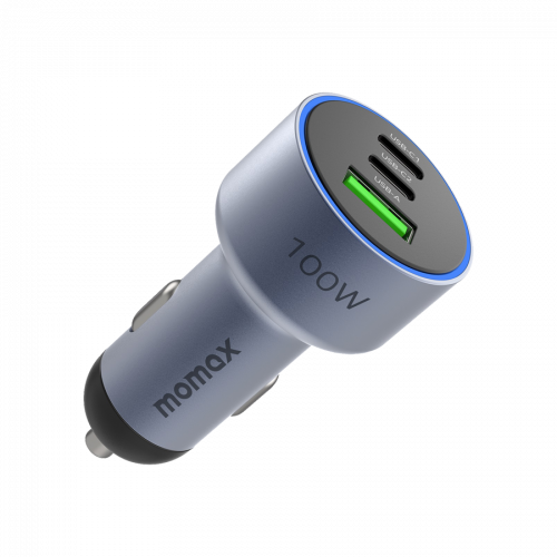 شاحن سيارة موماكس 3 مخارج ومخرجين PD و USB بقوة 100 واط