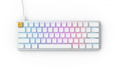 كيبورد ميكانيكي جلورويس كومباكت أبيض