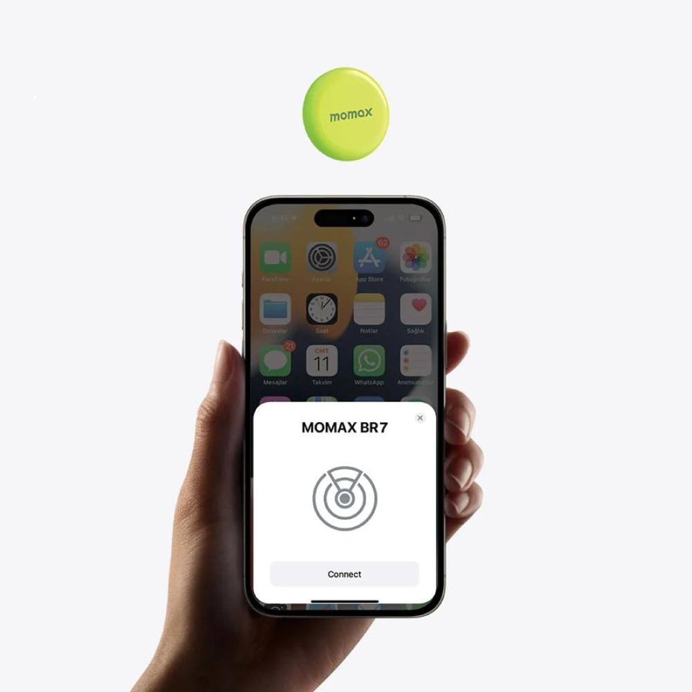 أداة تعقب موماكس بين بوب متوافقة مع Apple Find My - أبيض
