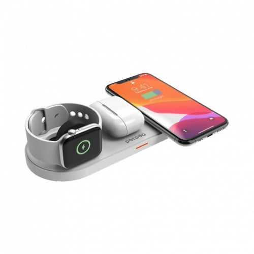 شاحن بورودو لاسلكي 4 في 1 لأجهزة أبل أبيض