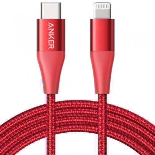 كيبل أنكر لايتننج أبل تايب سي باور لاين بلس الاصدار الثاني 1.8 متر أحمر