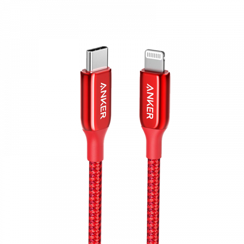 كيبل أنكر لايتننج أبل تايب سي باور لاين بلس الاصدار الثالث 1.8 متر أحمر