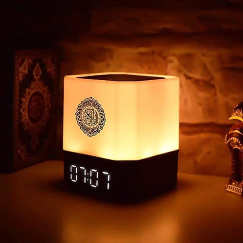 مكبر صوت صغير محمول مع مصباح LED يعمل باللمس وسماع...