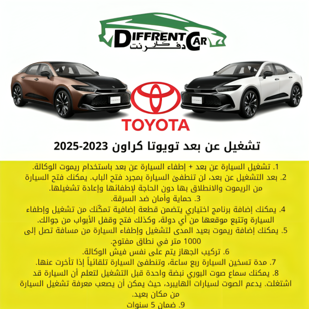 تشغيل عن بعد تويوتا كراون 2023-2025