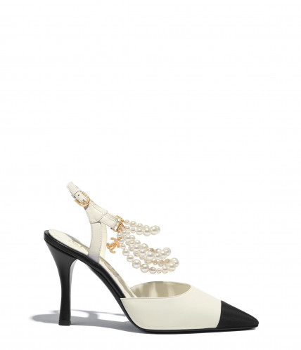 شانيل | chanel heels with pearls