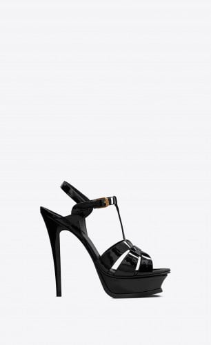 TRIBUTE PLATFORM SANDALS IN PATENT LEATHER