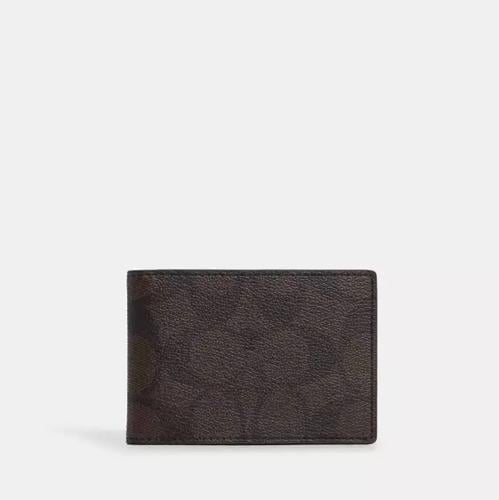 حامل بطاقات بني coach