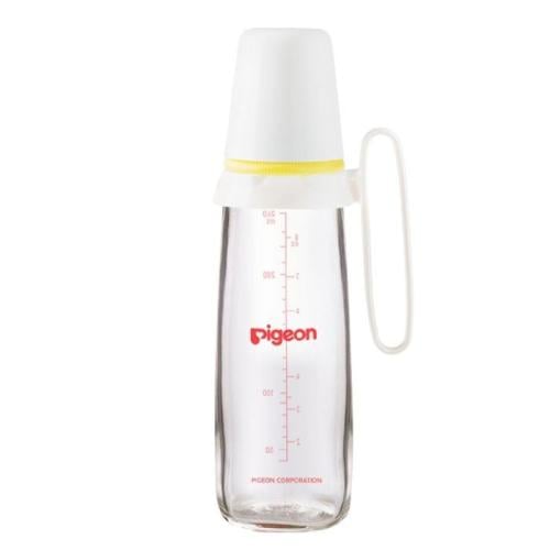 بيجون رضاعة زجاج بمقبض يد غطاء ابيض PIGEON GLASS N...