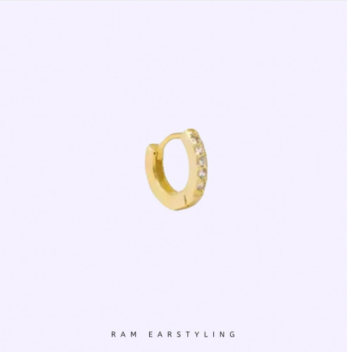 Sparkly gold small hoops - 5mm