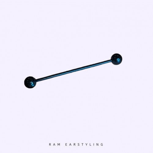Dark blue industrial piercing jewelry