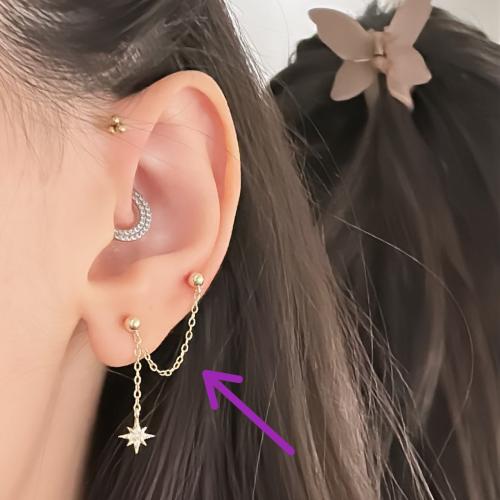 long gold double stud