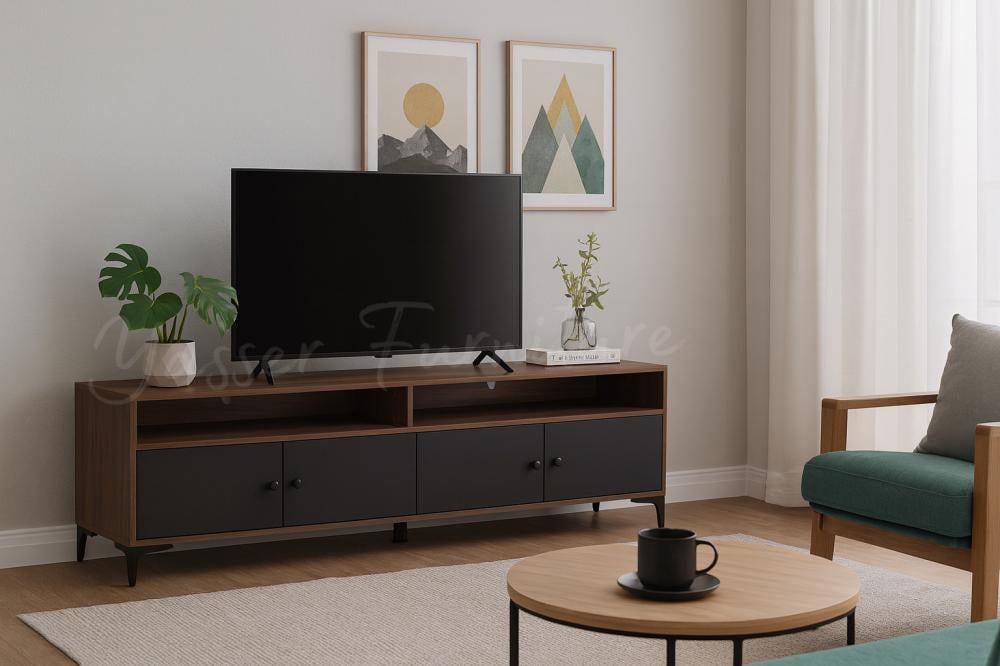 طاولة تلفزيون خشب مقاس 1.80م