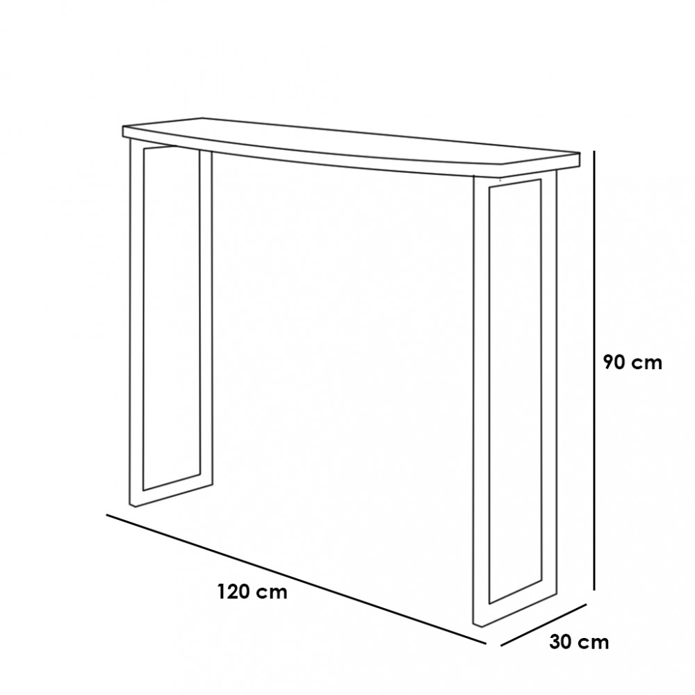 كونسول  120×30×90 سم - بني وأسود