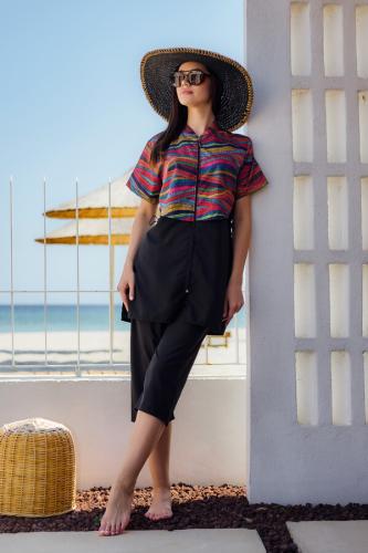 ملابس سباحة نصف مغطاه باللون الكحلي A-00255