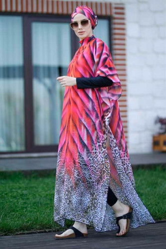 كاش مايوه باللون الاحمر والوردي  ونقوش  رائعة A-00143