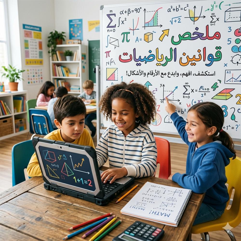 ملخص أهم قوانين الرياضيات للمرحلة المتوسطة