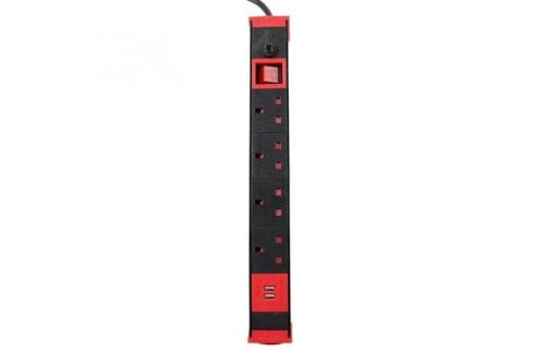 توصيلة كهرب 3250 واط 5 ياردة 4 منافذ + 2 منافذ USB سافكس تتحمل أجهزة التدفئة و الأفران