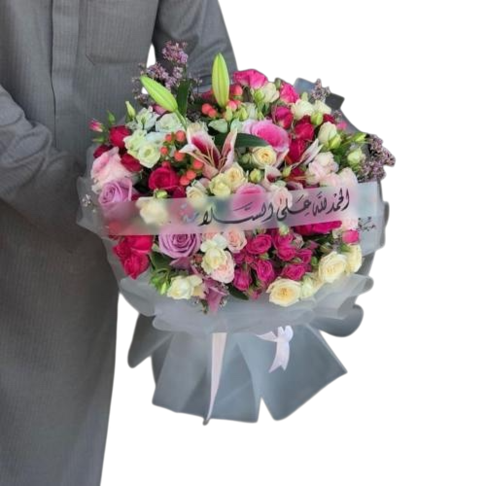 باقه ورد مع شريطه