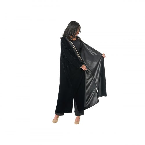 عباية بشت مخمل لون اسود - روز