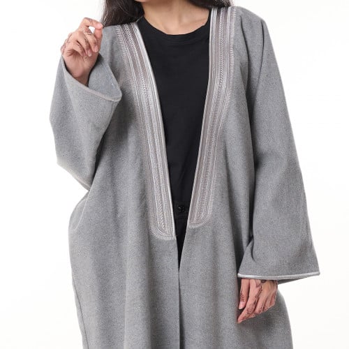 Royal bisht abaya, gray color