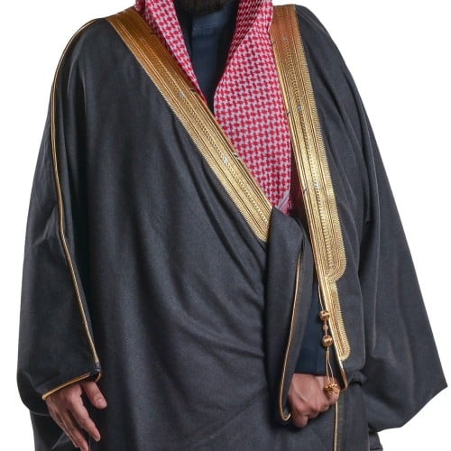 بشت ملكي كشمير زري حر لون رصاصي