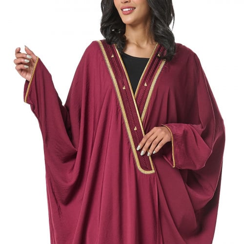Royal bisht abaya, red color