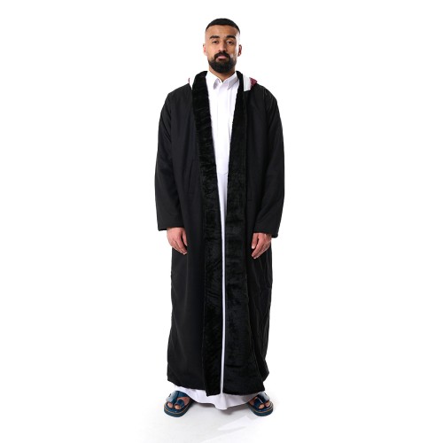 فروة شال كشميري جوخ لون اسود