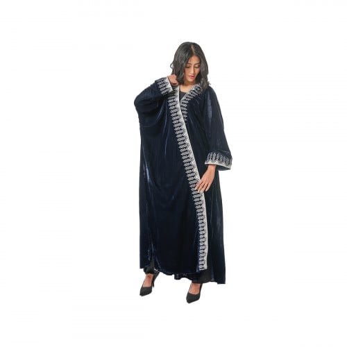 Hijazi black velvet abaya