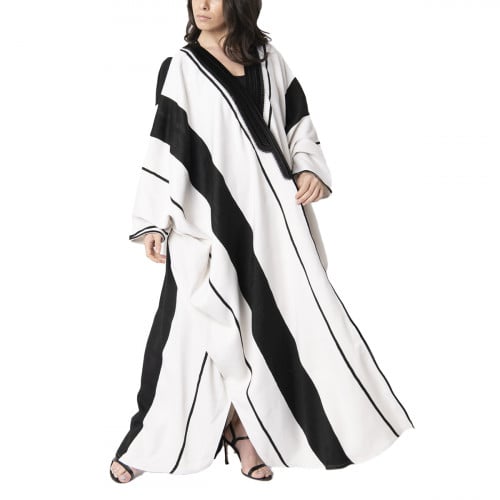 Abaya with royal bisht, black color