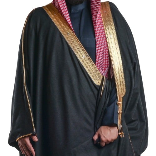 بشت ملكي كشمير زري حر لون رصاصي غامق