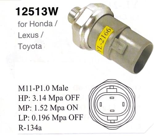 12513W# حساس برشر سوتش تويوتا كورولا سكويل مات ريكس وهوندا / PRESSURE SWITCH TOYOTA COROLLA HONDA SEQUOIA MATRIX