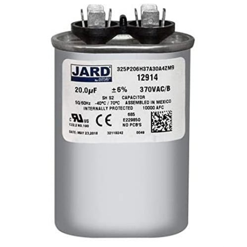 #01255A رن كباستر20 يواف  RUNNING CAPACITOR 20UF 370V OVAL