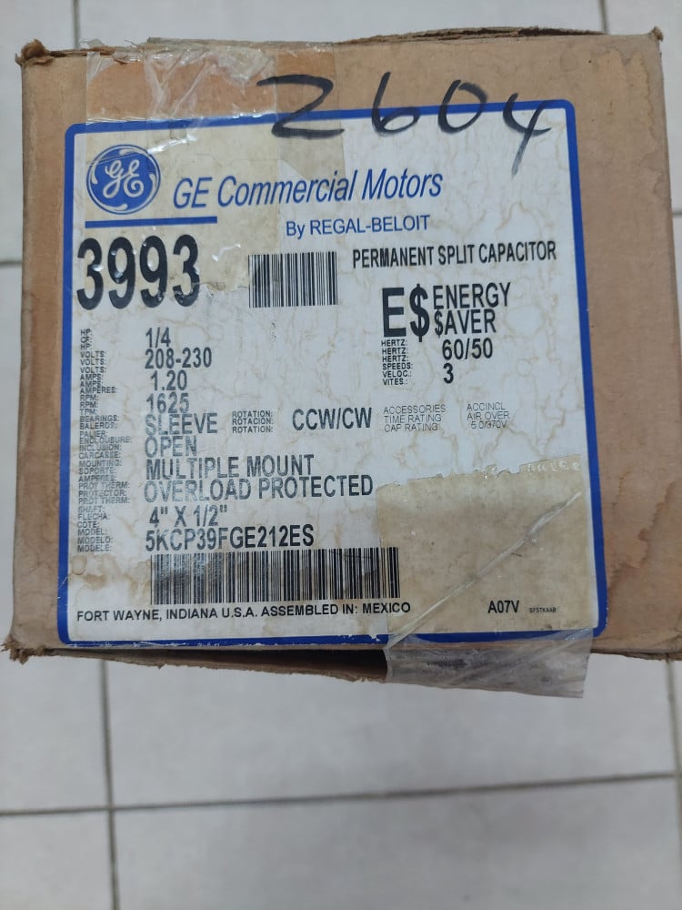 #02604A ماطور مكيف 1/4 حصات230  فولت / AC MOTOR 1/4HP SINGLE SHAFT 3 SPD REVERSIBLE