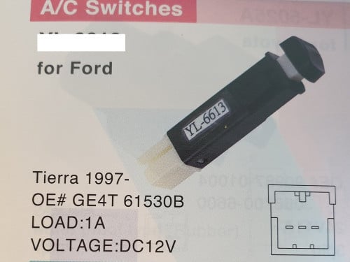 #10344W مفتاح سياره فورد AC SWITCH FORD MONDEO 97