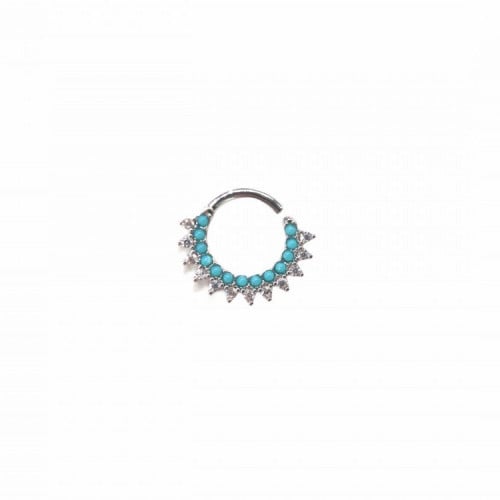 16g Turquoise Double Lined Hoop