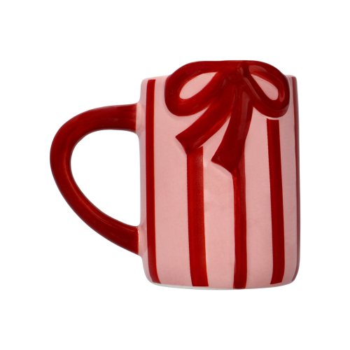 Striped mug with bow